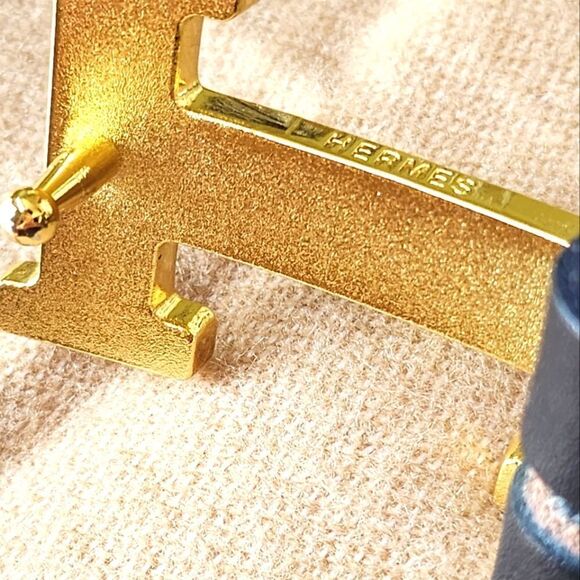 Hermes Goldtone Leather Belt - Picture 4 of 7